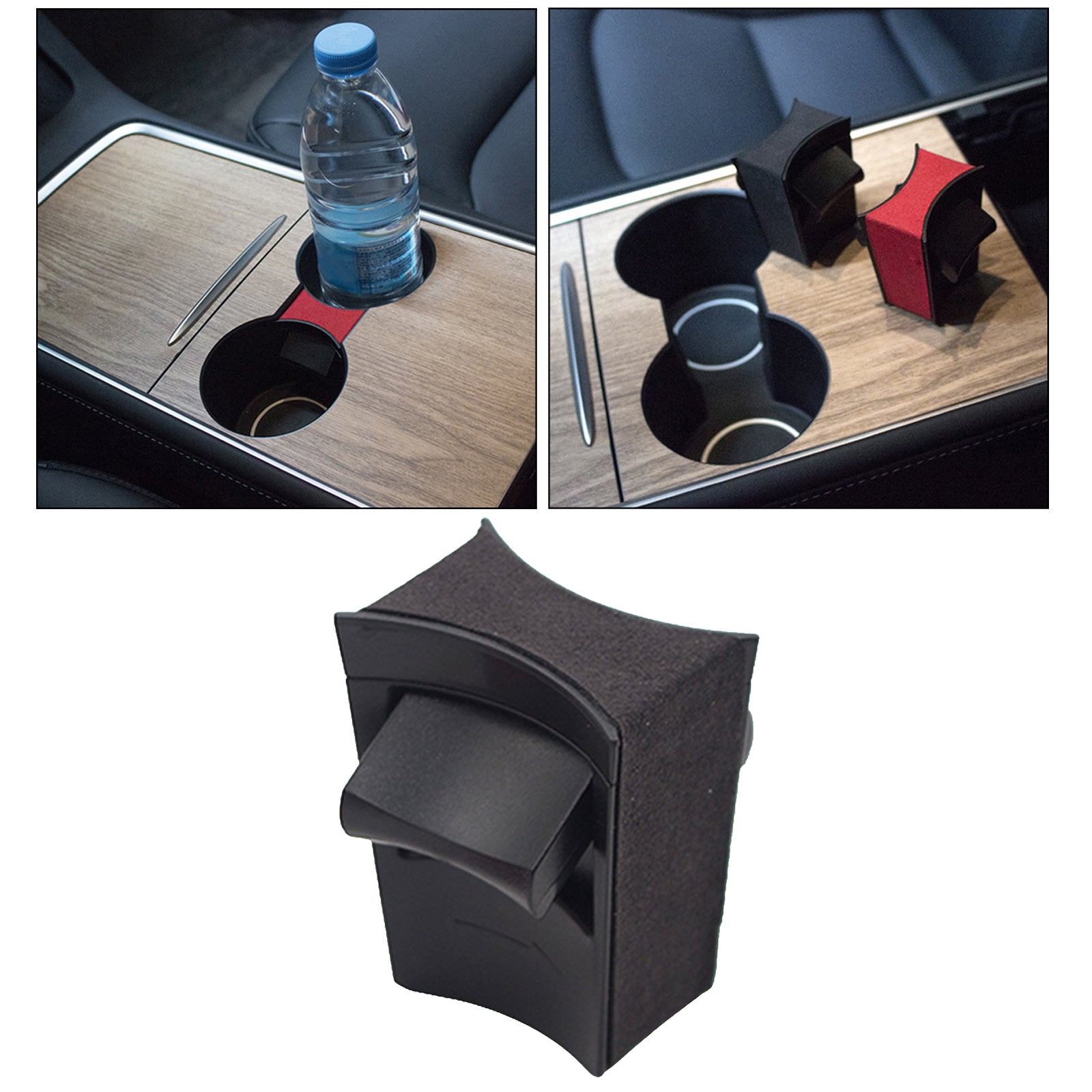 Cup Holder Clip Car Water Cup Slot Slip Limit Clip For Tesla Model 3 Y Black