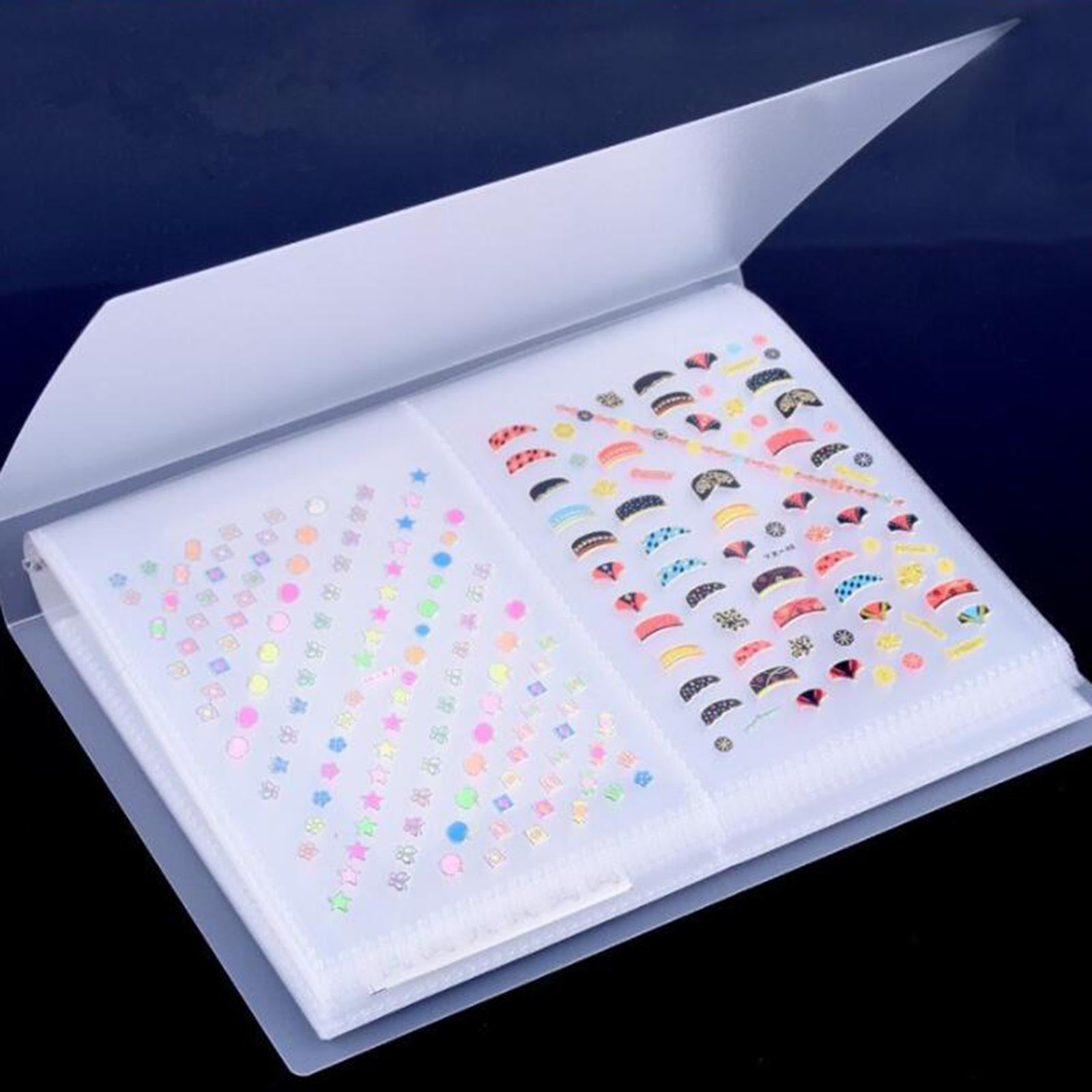 20Pages Nail Sticker Decal Collecting Albums,Storage Holder Nail Art Display