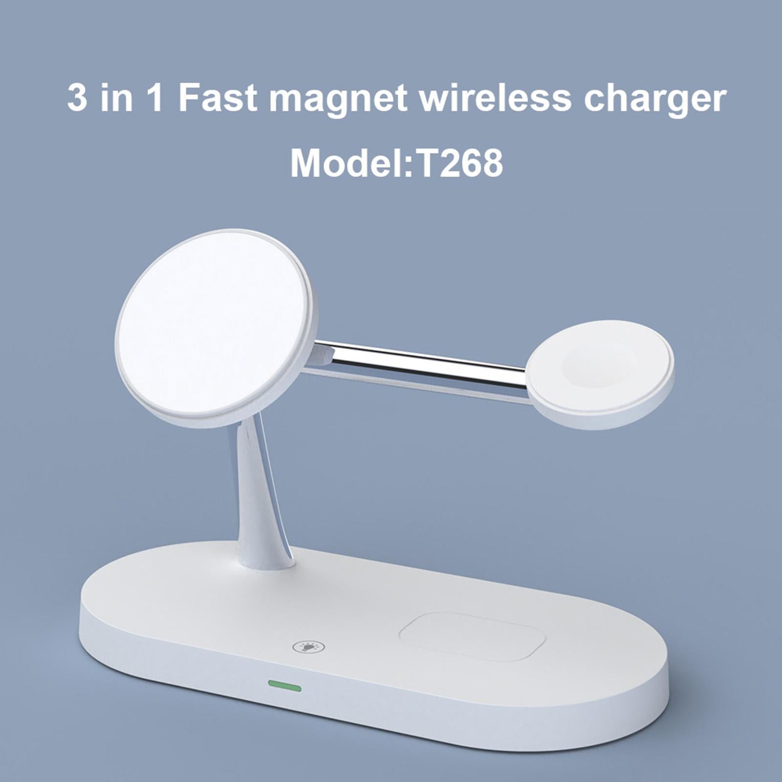 Magnetic Wireless Charger 15W Dock Fast Charging for Airpods 2/pro white