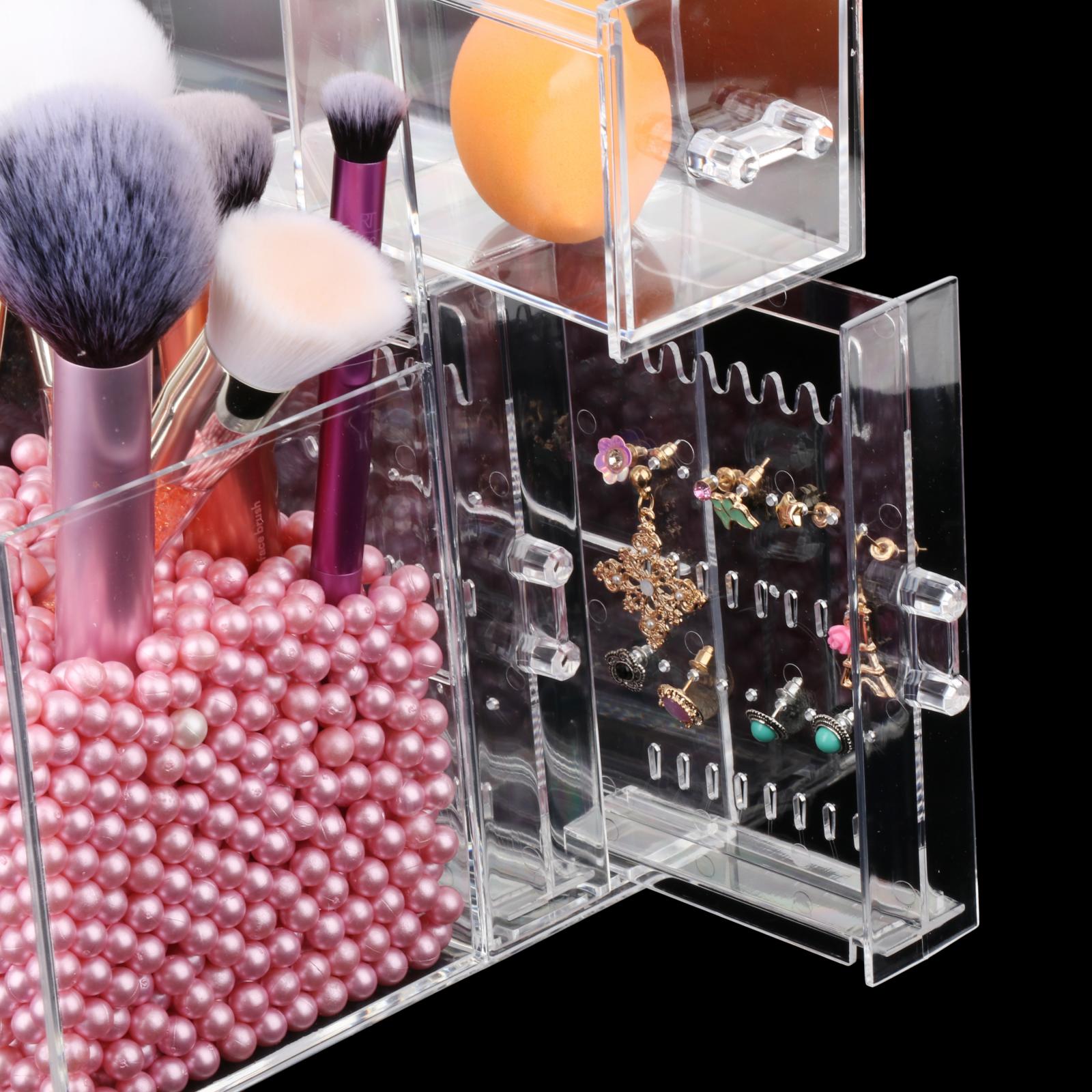 Waterproof Acrylic Makeup Brush Holder Pot Cosmetic Brushes Storage Case D