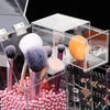 Waterproof Acrylic Makeup Brush Holder Pot Cosmetic Brushes Storage Case D