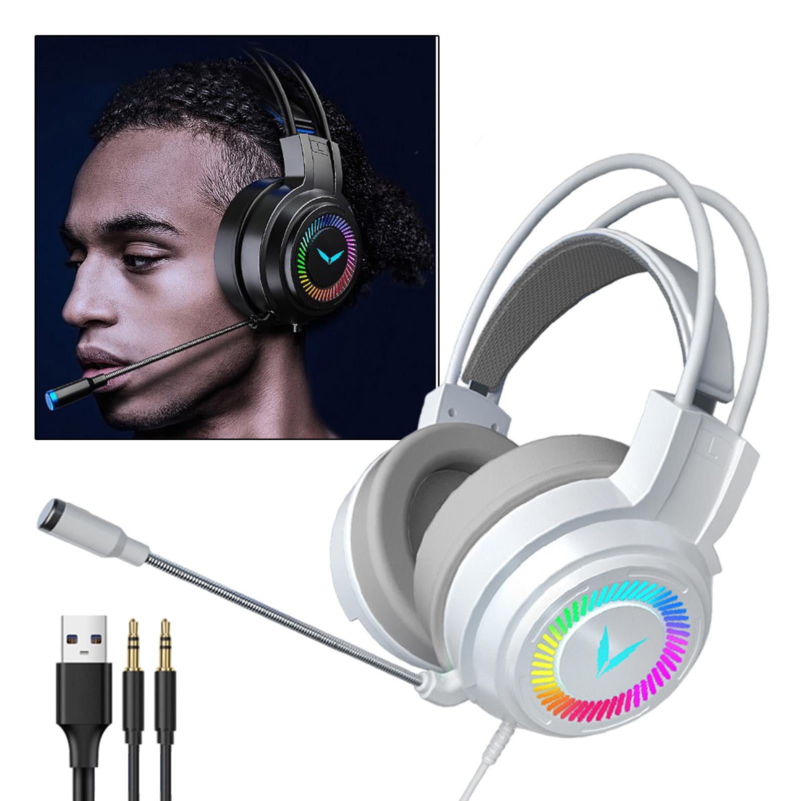 Wired Stereo Bass Surround Gaming Headset Headphone for PC White