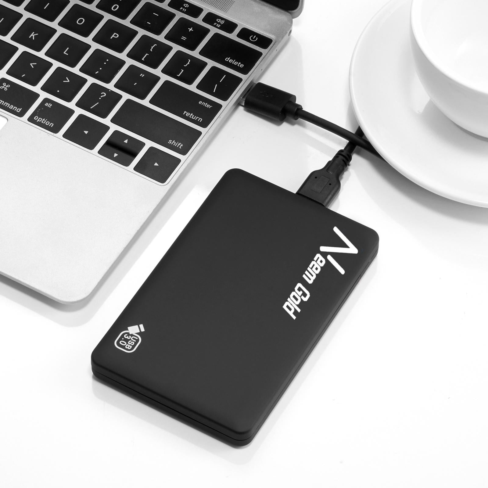 High Speed External Portable USB Hard Drive HDD for Laptops Black 2TB