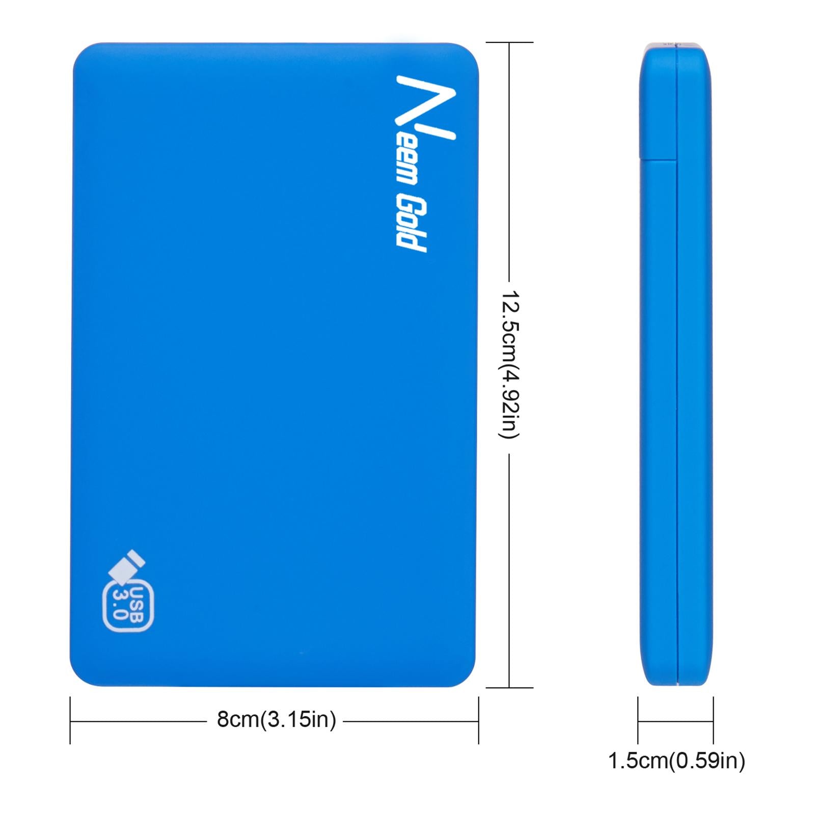 High Speed External Portable USB Hard Drive HDD for Laptops Blue 500GB