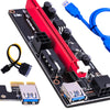 PCI-E 1x to 16x Graphic Extension USB3.0 Adapter Card 60cm Cable Blue