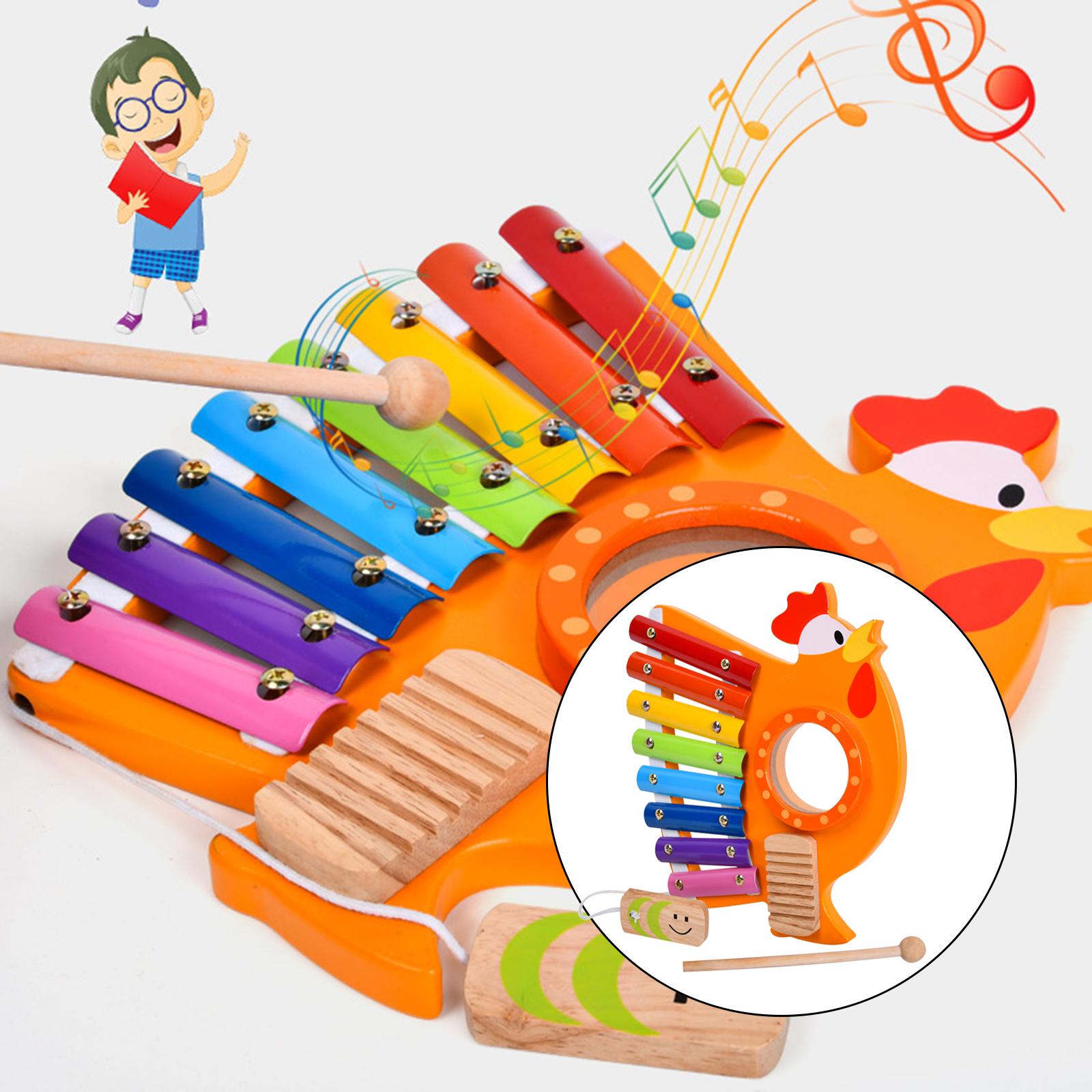 3-in-1 Xylophone Mallet Percussion Rhythm Instrument Piano Toy for Kids Gift