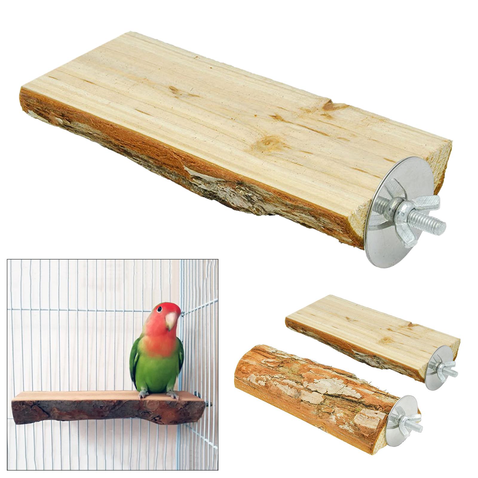 Wood Bird Perch Rest Cage Stand Patform Toy Parrot Branch 5-6cm 18cm