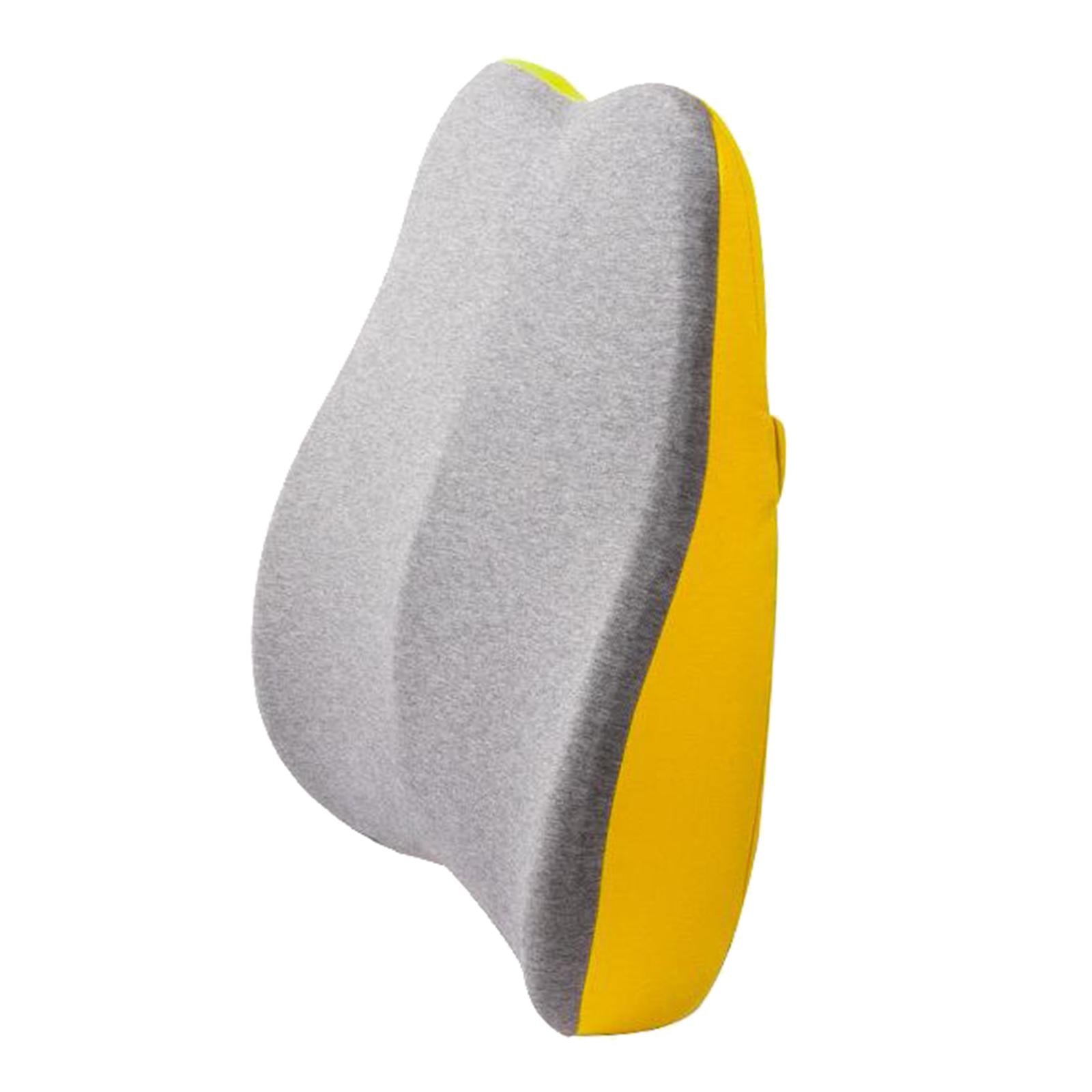 Memory Foam Lumbar Back Support Cushion Pillow for Office Chair Yellow