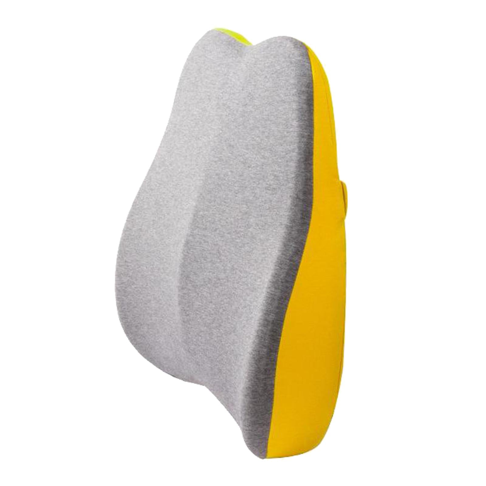 Memory Foam Lumbar Back Support Cushion Pillow for Office Chair Yellow