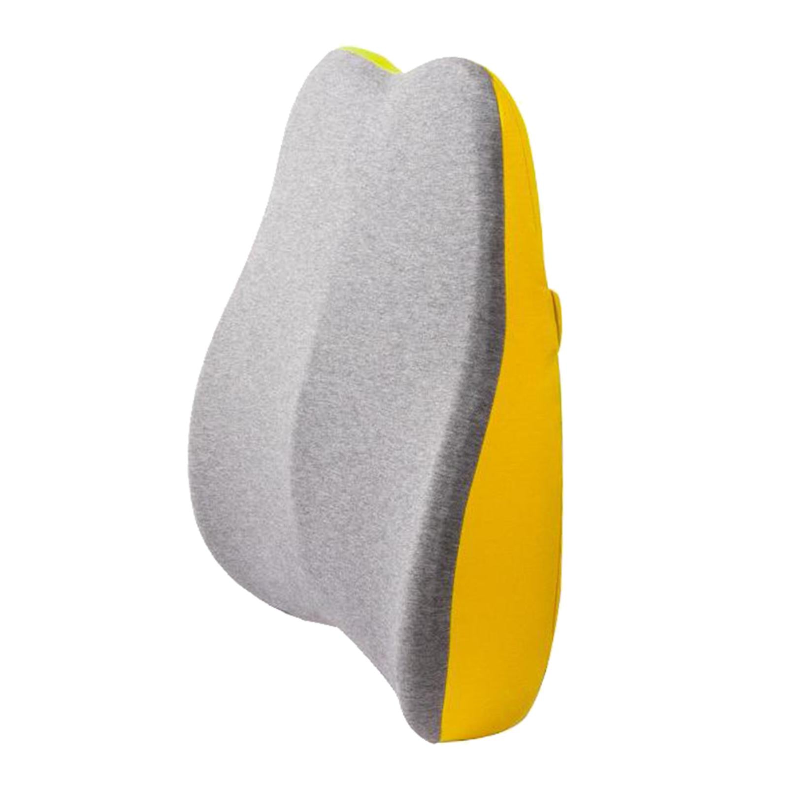 Memory Foam Lumbar Back Support Cushion Pillow for Office Chair Yellow