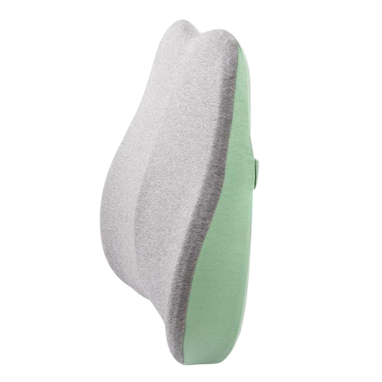 Memory Foam Lumbar Back Support Cushion Pillow for Office Chair Green