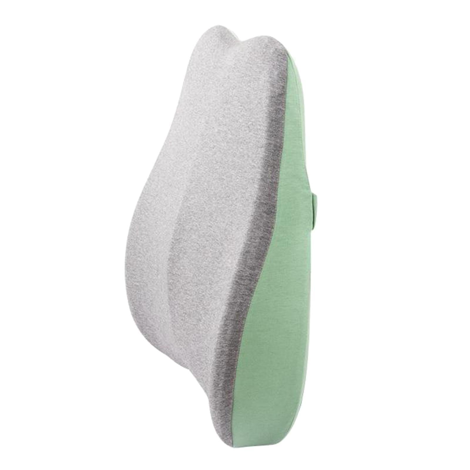 Memory Foam Lumbar Back Support Cushion Pillow for Office Chair Green