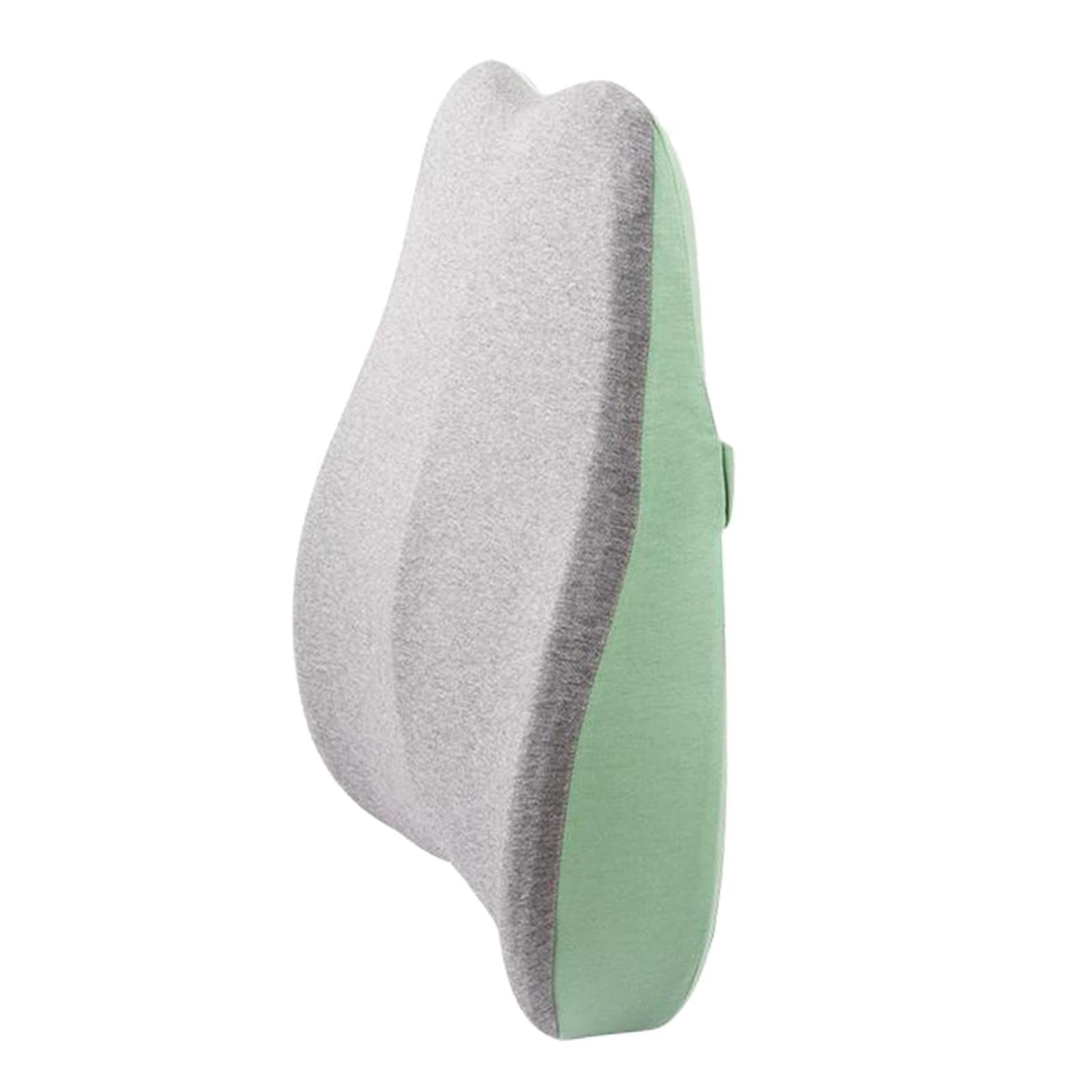 Memory Foam Lumbar Back Support Cushion Pillow for Office Chair Green