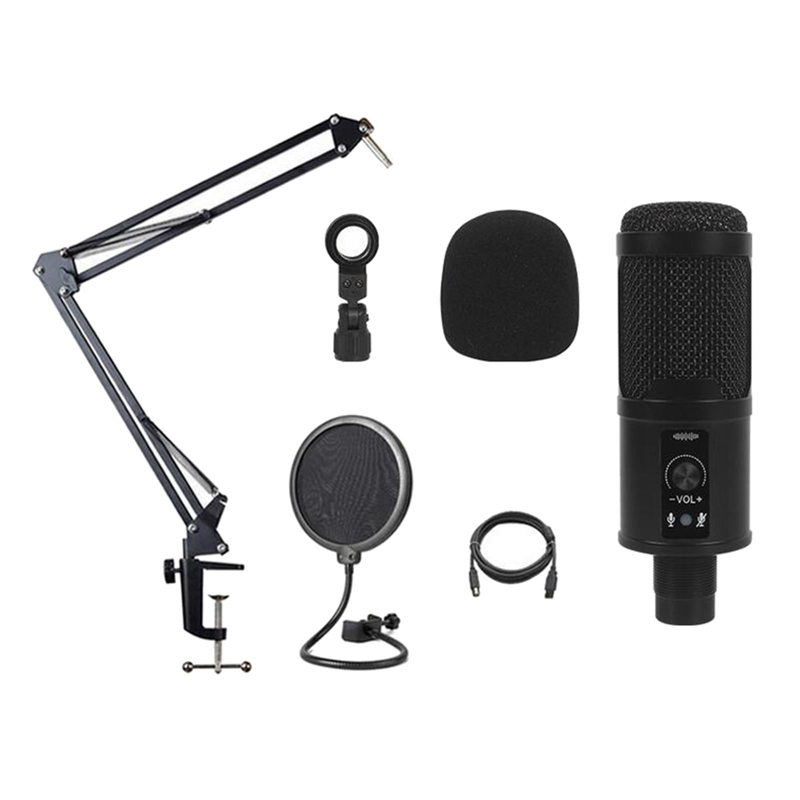 USB Microphone Kit with Mute Key Condenser Computer Cardioid Mic Recording