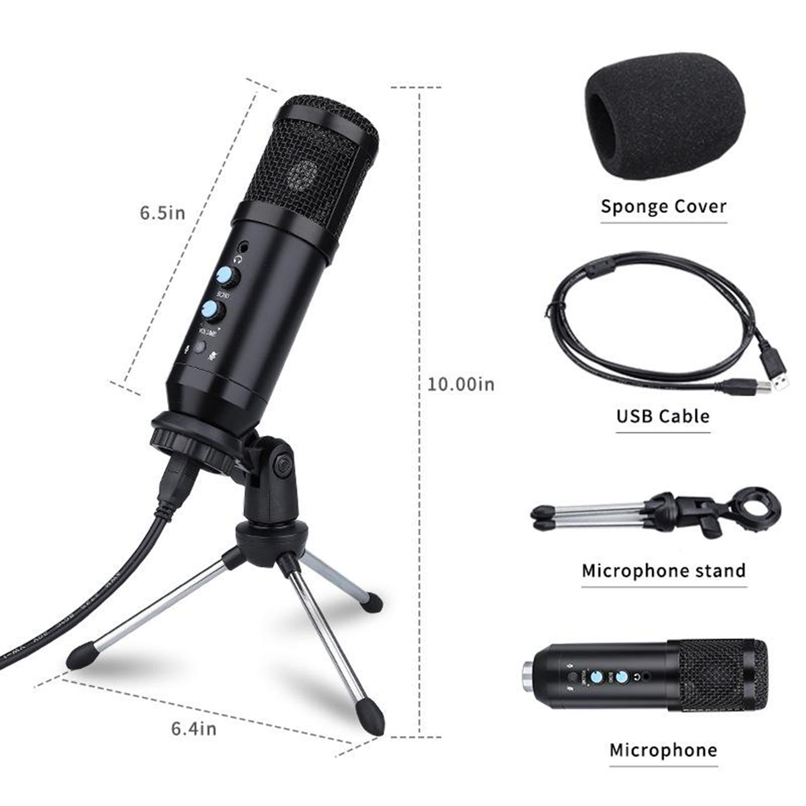 USB Condenser Microphone Studio Recording for Gaming Streaming & Podcasting