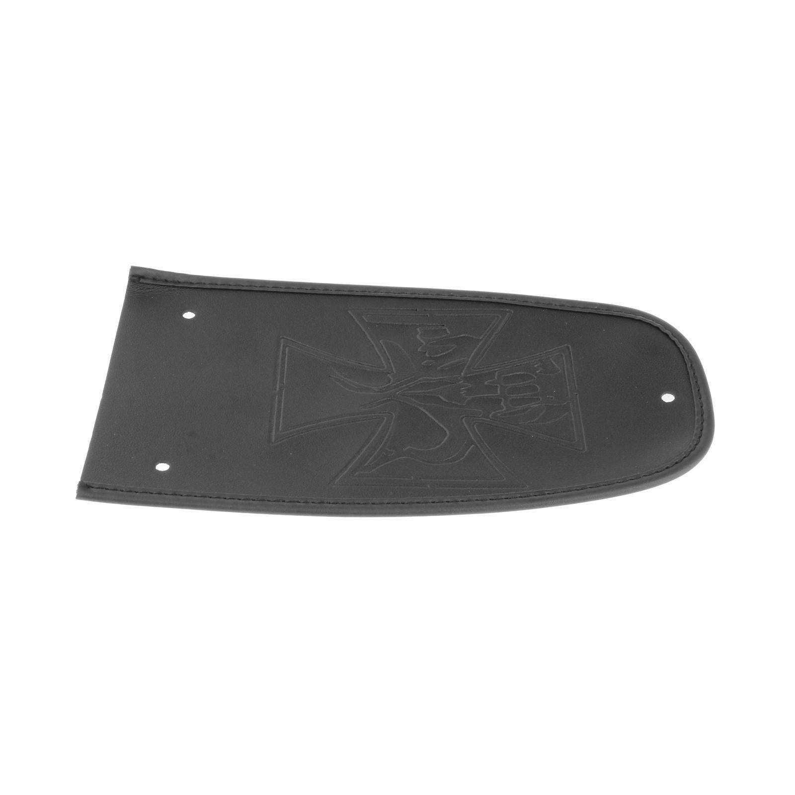 Motorcycle PU Leather Fender Bib Cover Pad for Harley Cross Black