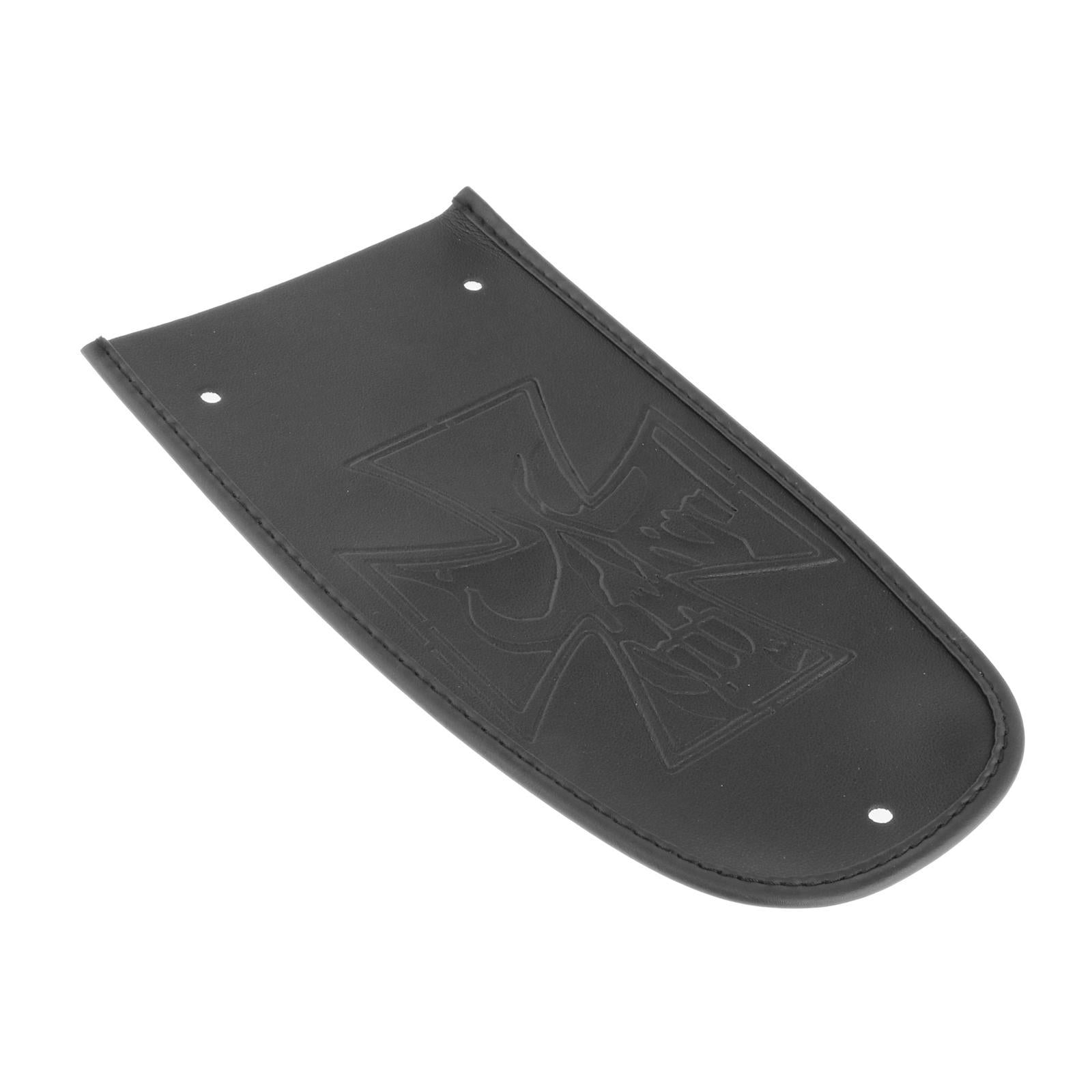 Motorcycle PU Leather Fender Bib Cover Pad for Harley Cross Black