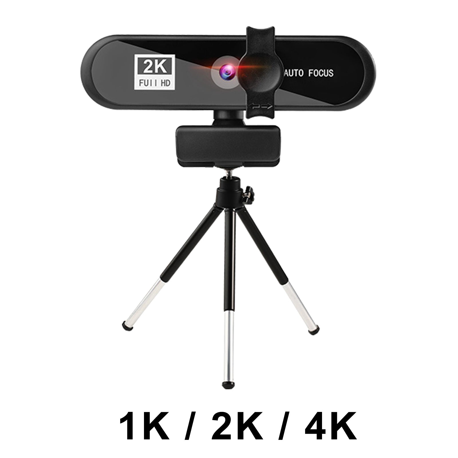 4K Full HD Streaming Webcam Autofocus for Live Broadcast 1k Black