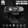 4K Full HD Streaming Webcam Autofocus for Live Broadcast 4k Black