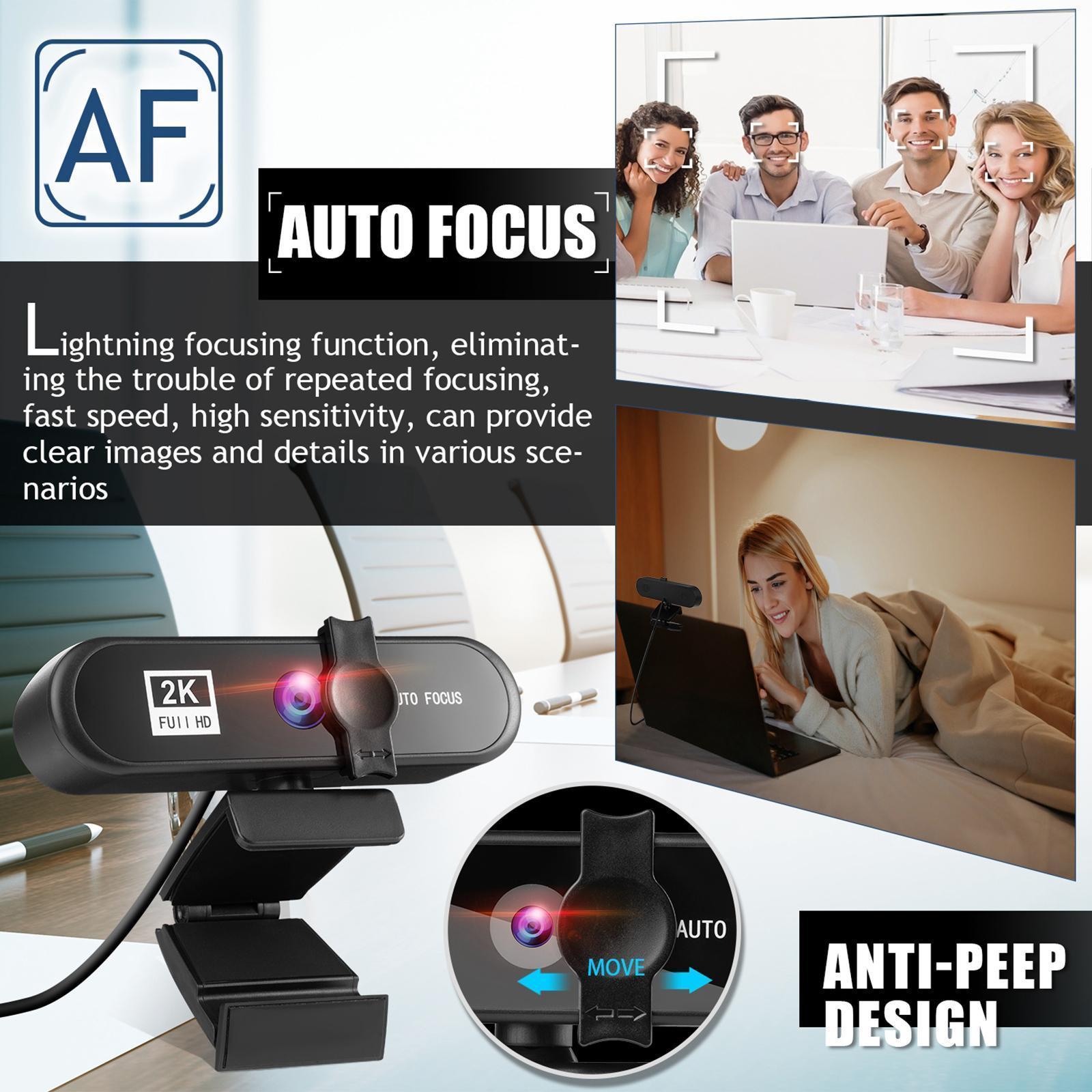 4K Full HD Streaming Webcam Autofocus for Live Broadcast 4k Black