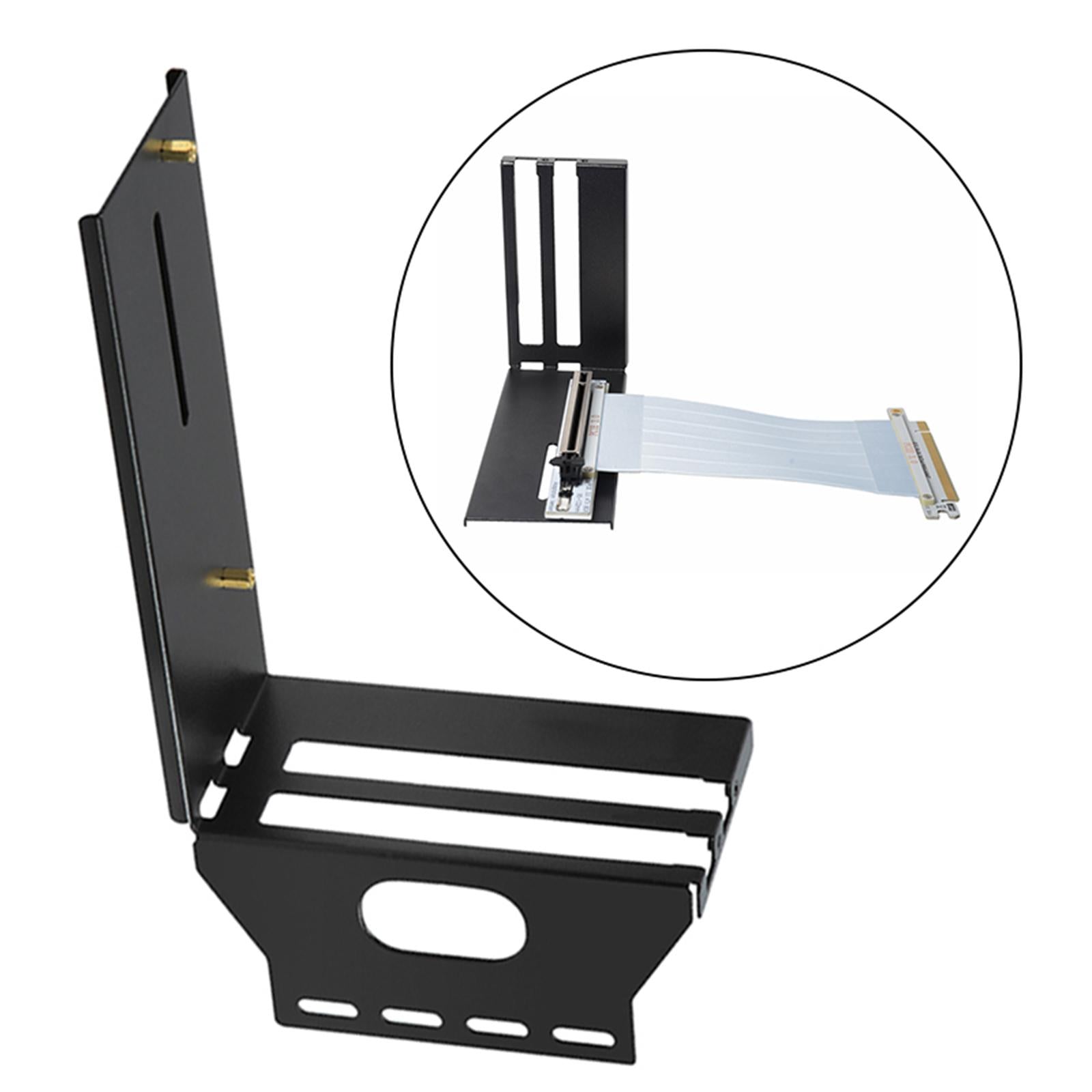 Black PCIe 16X Graphics Card Vertical Bracket Mount GPU Holders Adapter