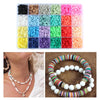 4800Pcs 24 Colors Clay Beads Loose Spacer Disc Beads for DIY Jewelry Finding