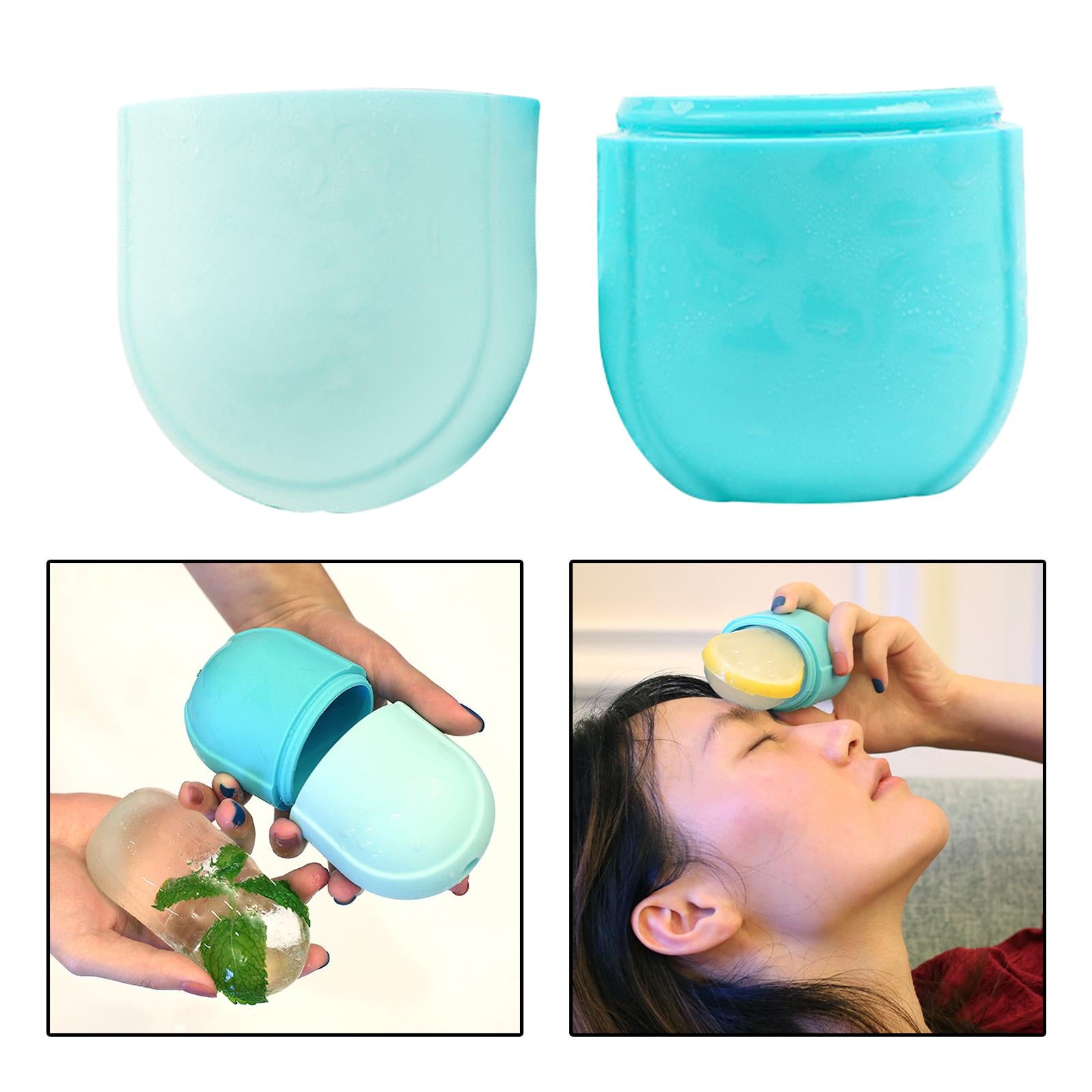 2Pcs Ice Massage Cups Cold Massage Roller Tool Freezable for Muscle Blue