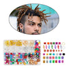 238Pcs Dreadlock Braid Cuffs Beads Rings Hair Decoration Box Package