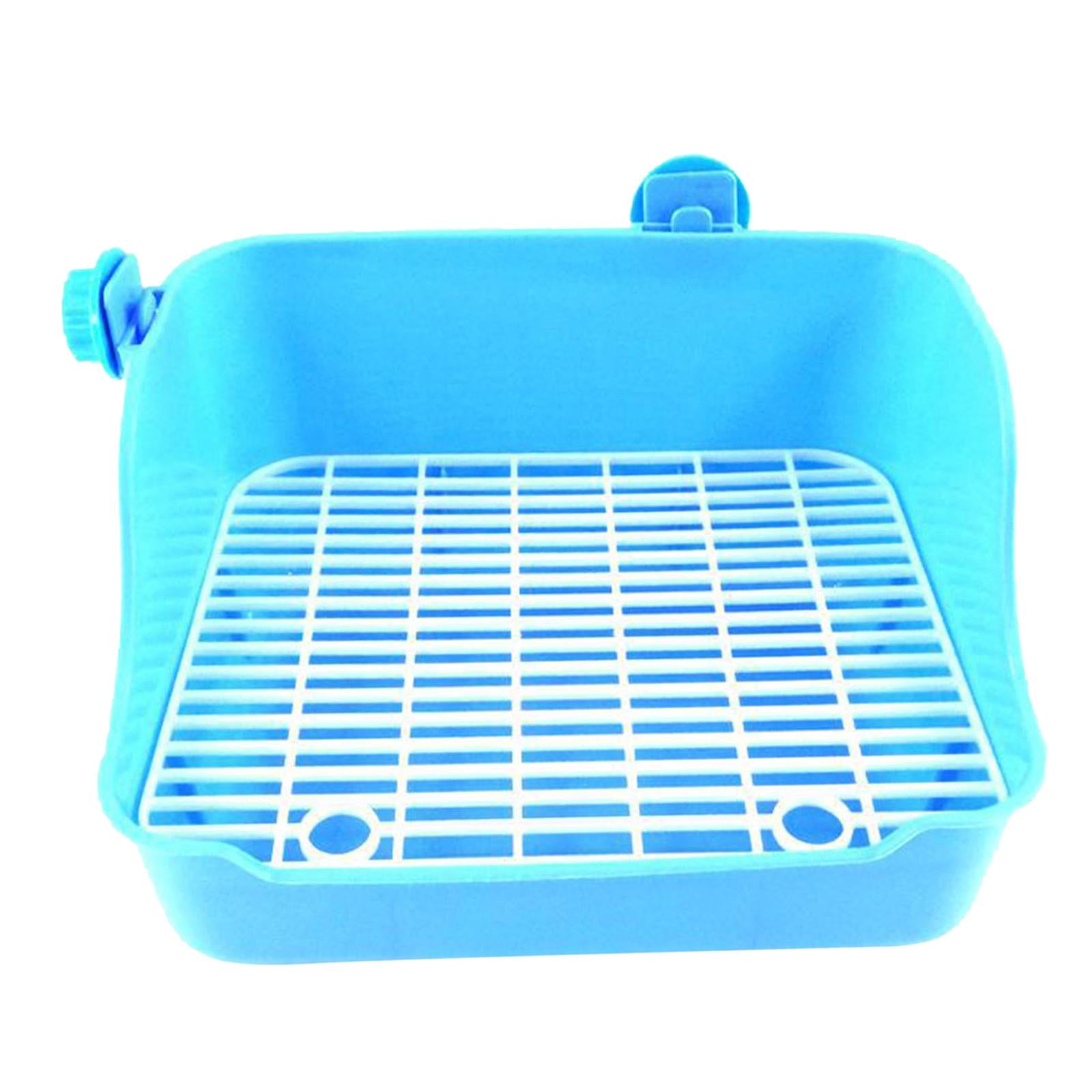 Rabbit Toilet Box Tray Small Pet Potty Trainer Guinea Pig Poop Tray Blue