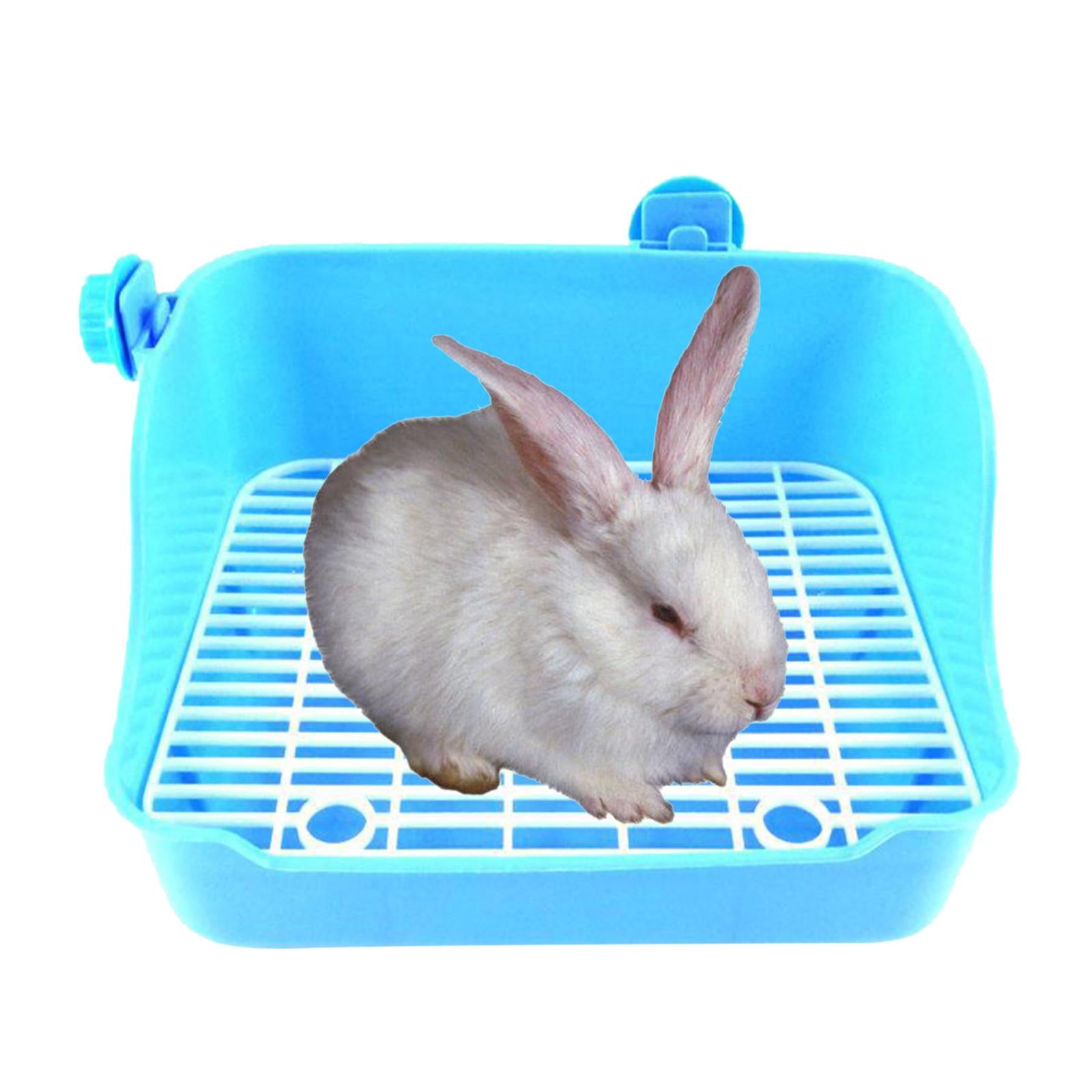 Rabbit Toilet Box Tray Small Pet Potty Trainer Guinea Pig Poop Tray Blue