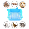 Rabbit Toilet Box Tray Small Pet Potty Trainer Guinea Pig Poop Tray Blue