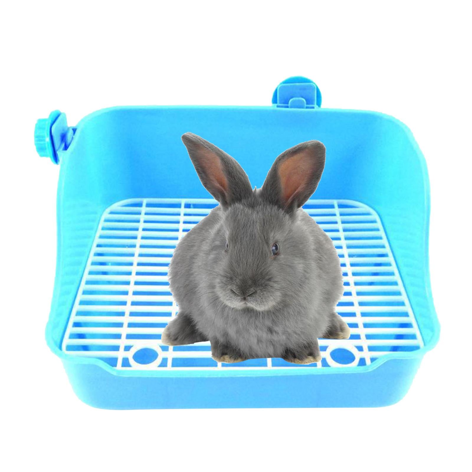 Rabbit Toilet Box Tray Small Pet Potty Trainer Guinea Pig Poop Tray Blue