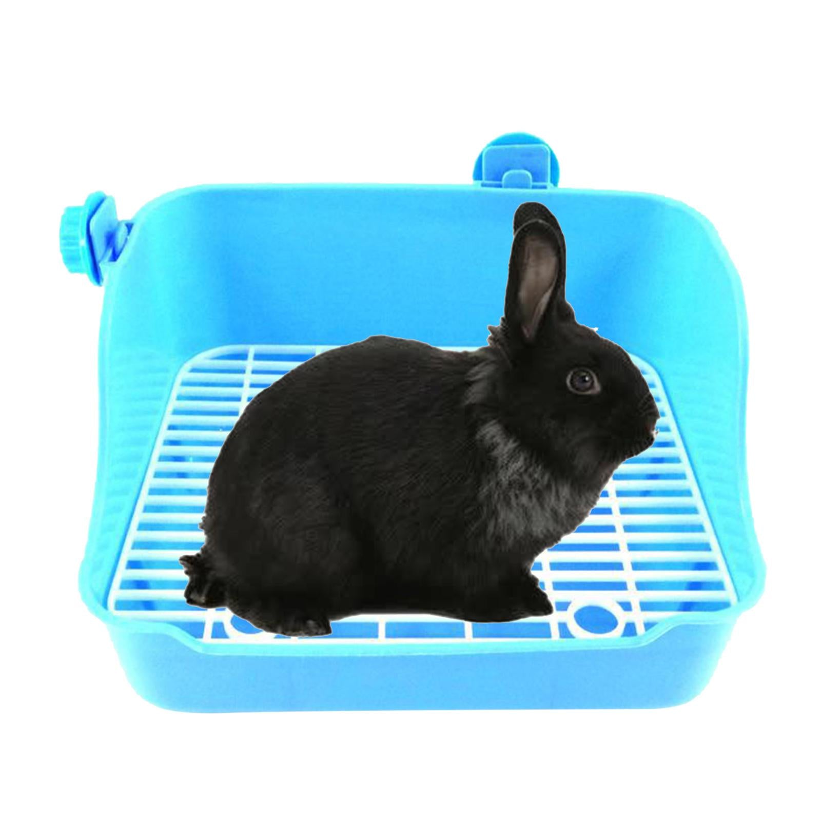 Rabbit Toilet Box Tray Small Pet Potty Trainer Guinea Pig Poop Tray Blue