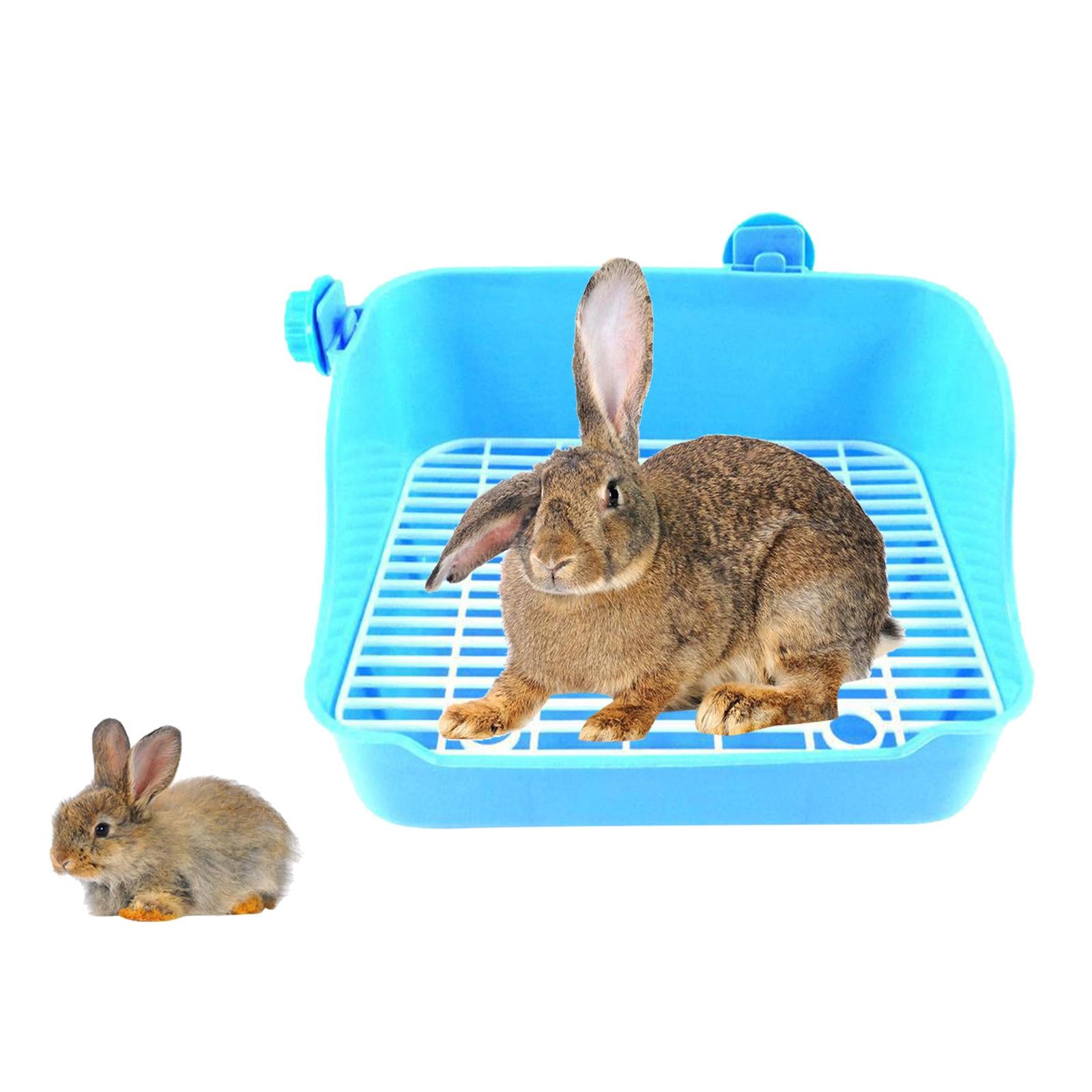 Rabbit Toilet Box Tray Small Pet Potty Trainer Guinea Pig Poop Tray Blue