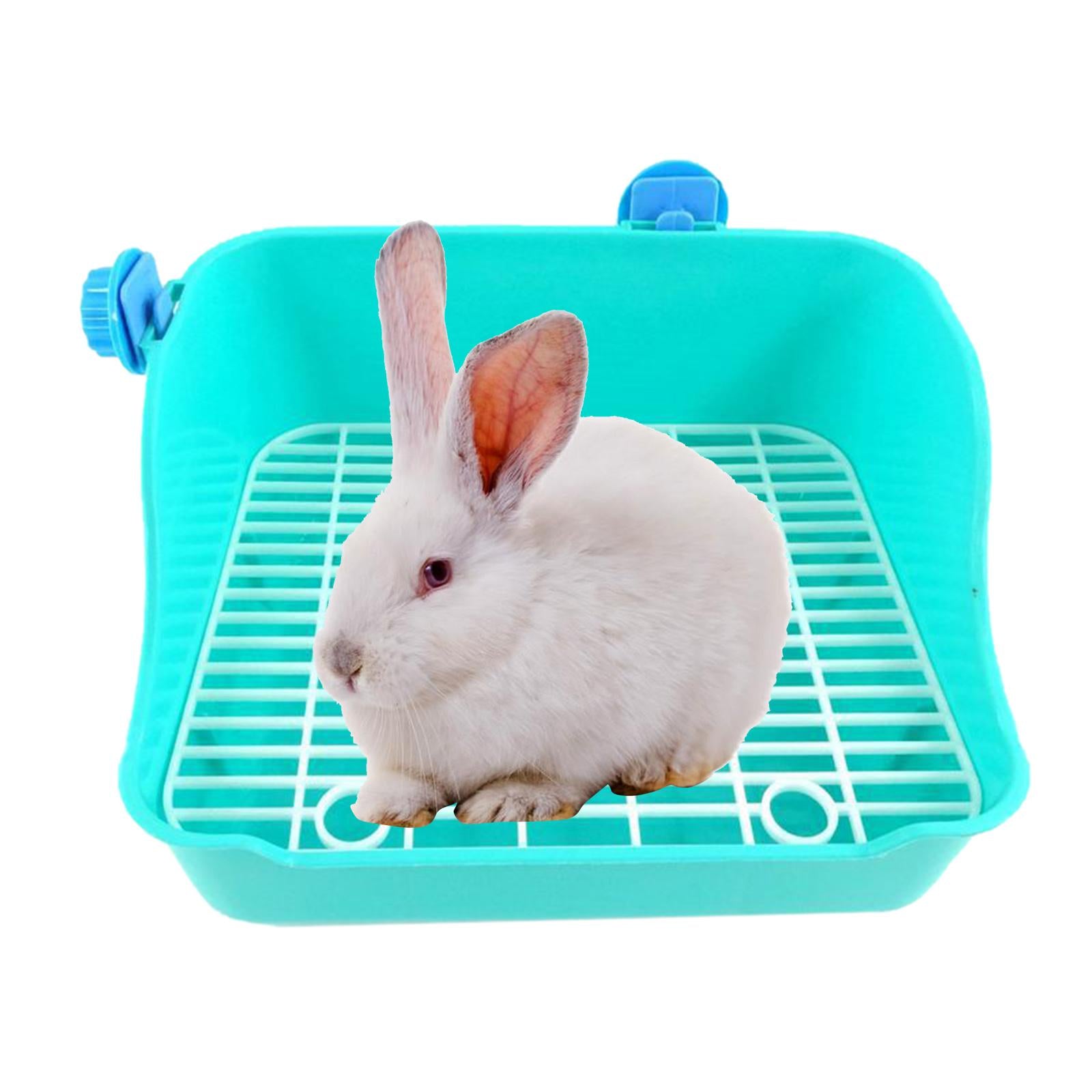 Rabbit Toilet Box Tray Small Pet Potty Trainer Guinea Pig Poop Tray Green