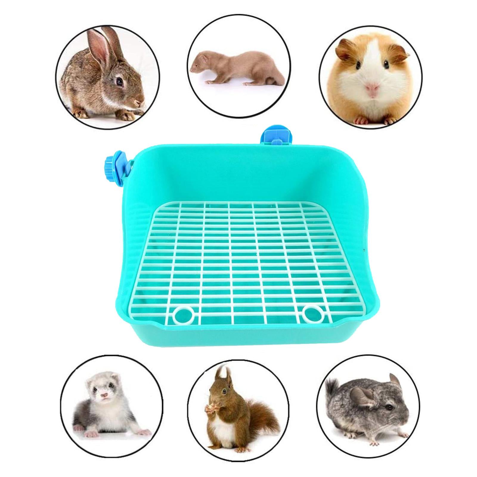 Rabbit Toilet Box Tray Small Pet Potty Trainer Guinea Pig Poop Tray Green