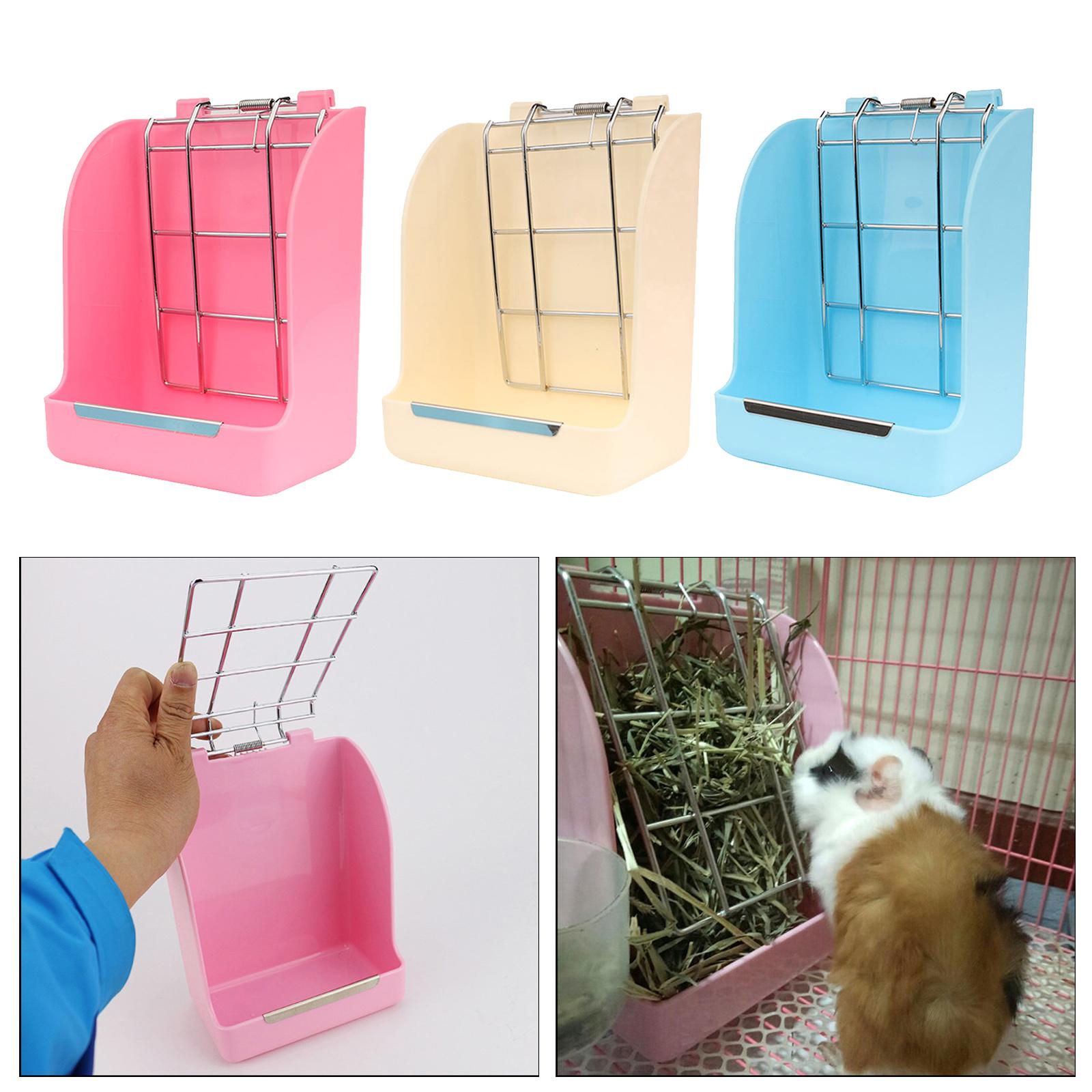 Small Animal Hanging Hay Rack Rabbit Feeder Stand for Herbivore White