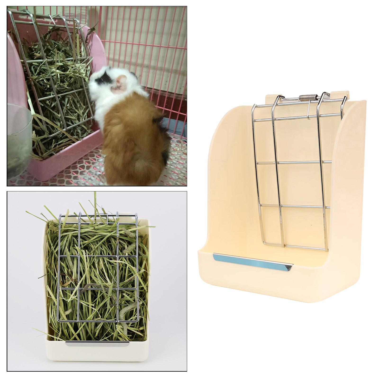 Small Animal Hanging Hay Rack Rabbit Feeder Stand for Herbivore White