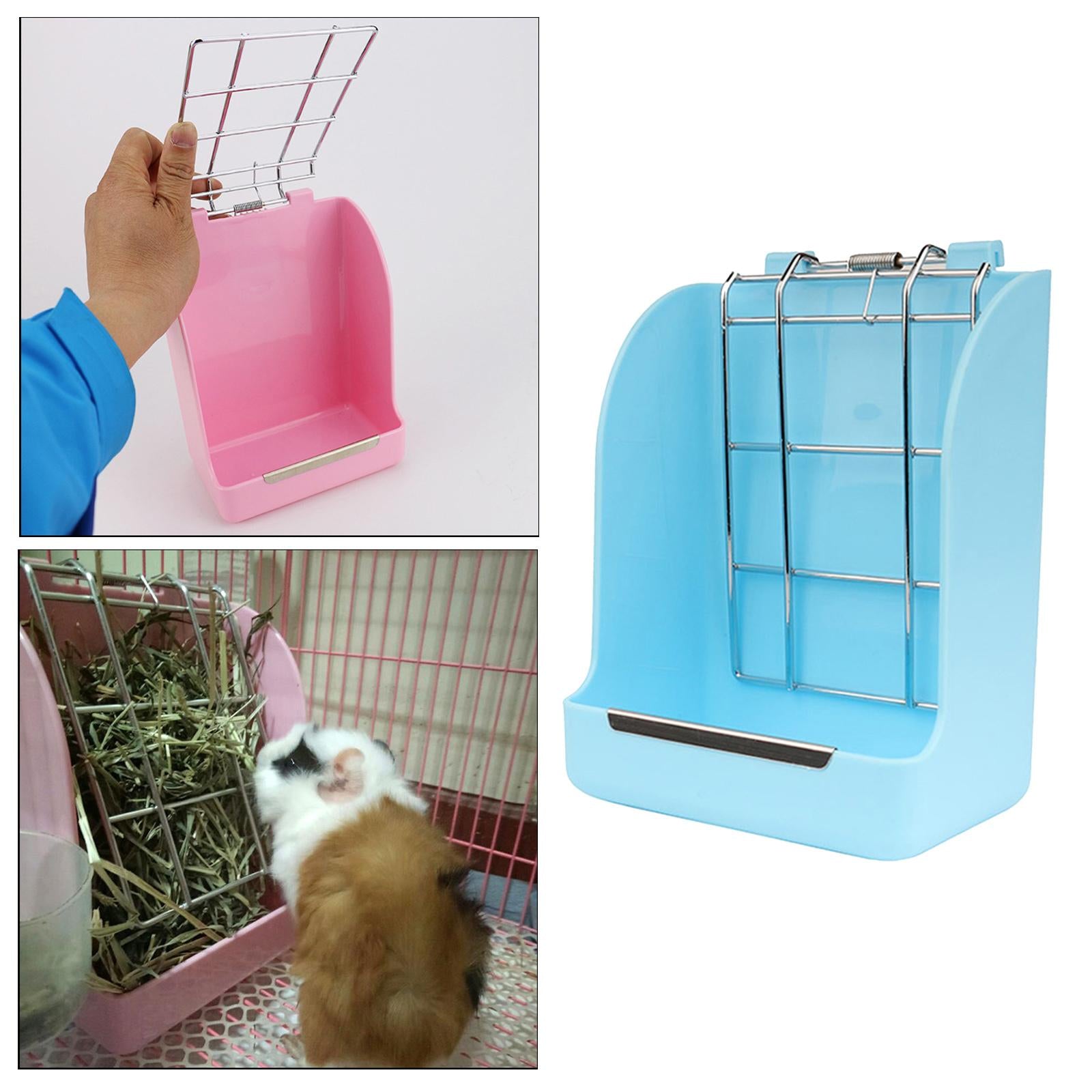 Small Animal Hanging Hay Rack Rabbit Feeder Stand for Herbivore Blue