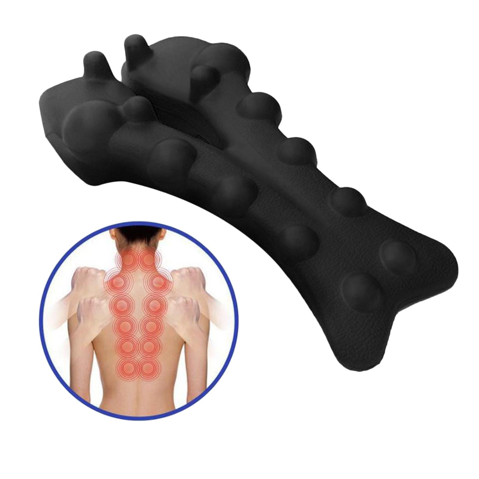 Lumber Massage Pillow Back Stretcher Pain Relief for Herniated Disc Black