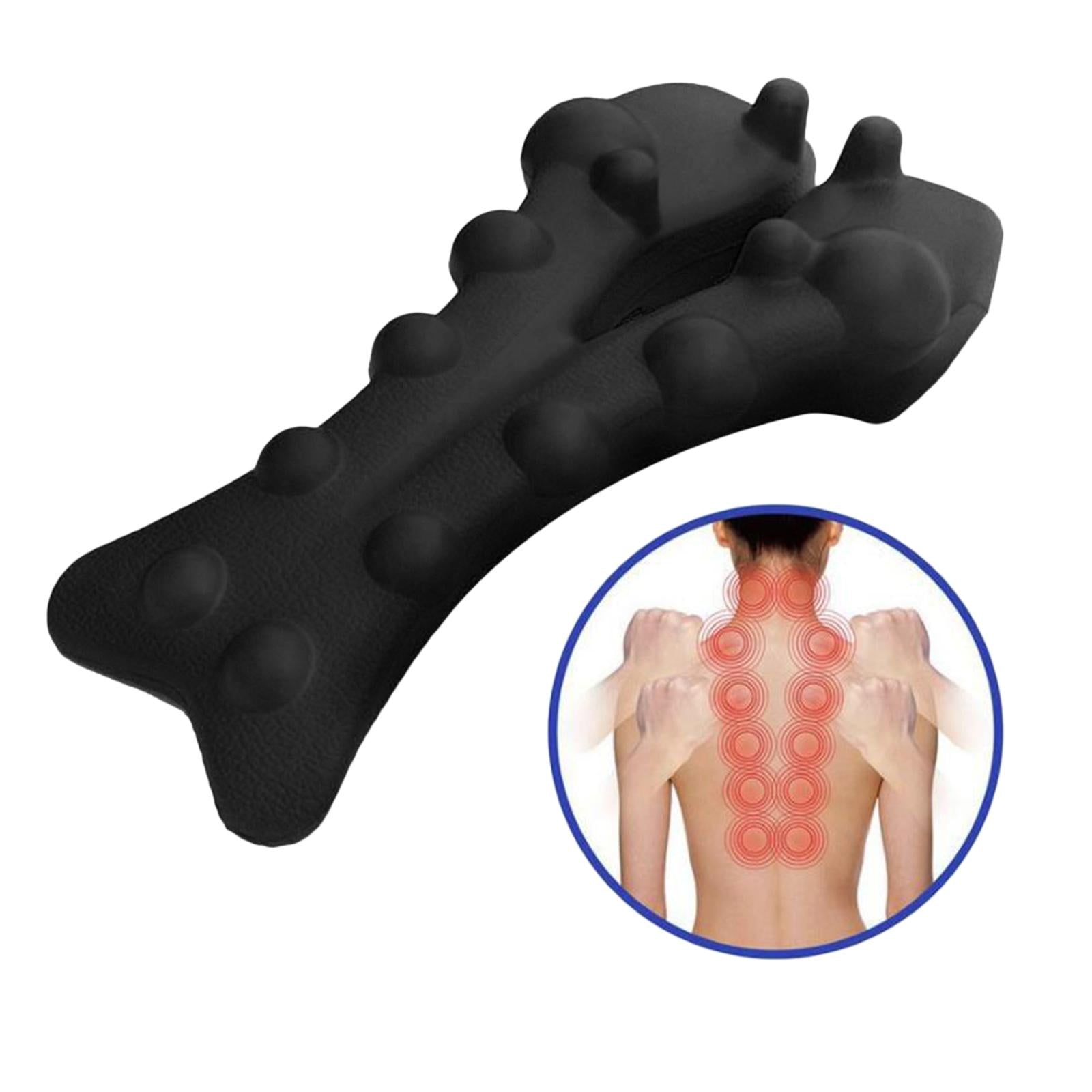 Lumber Massage Pillow Back Stretcher Pain Relief for Herniated Disc Black