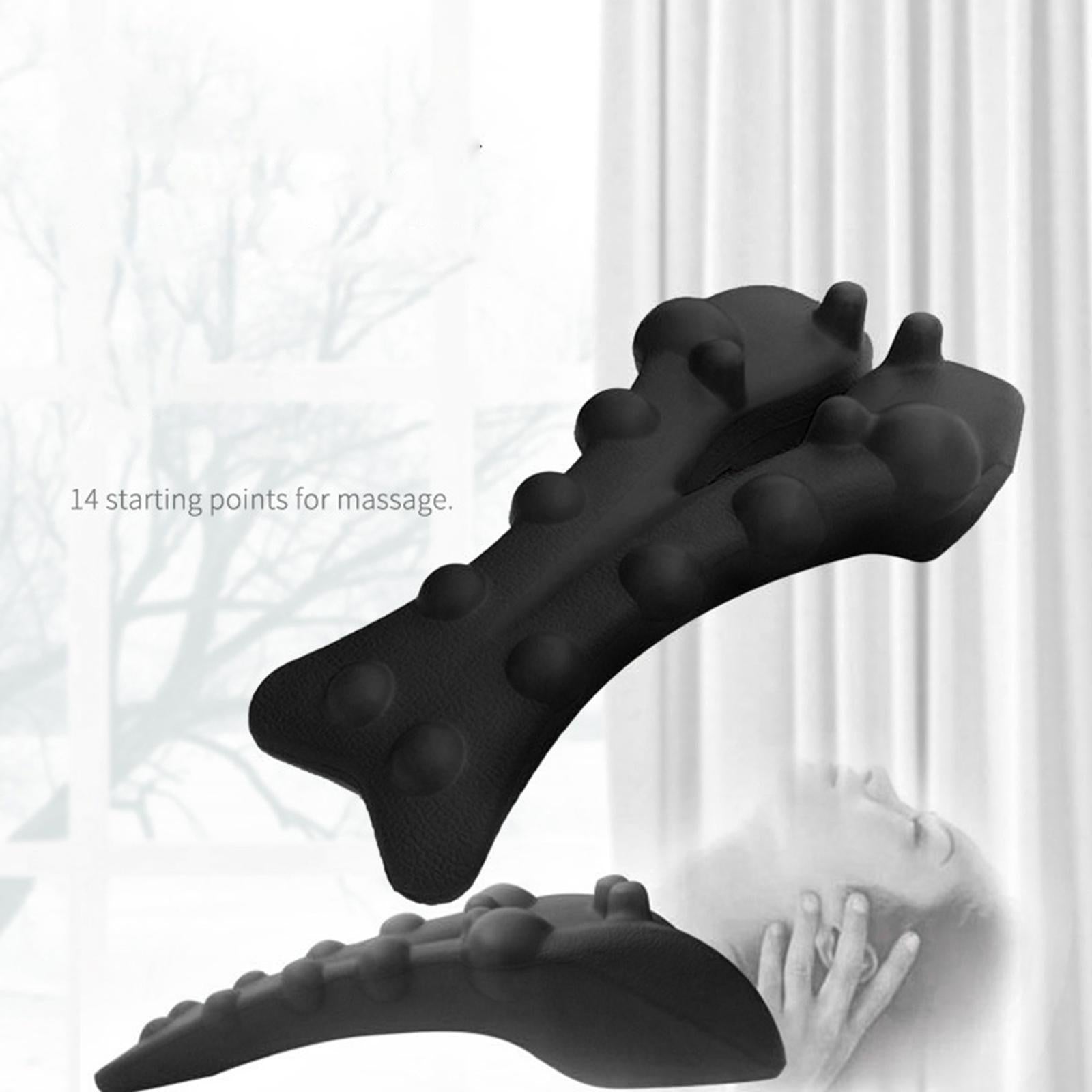 Lumber Massage Pillow Back Stretcher Pain Relief for Herniated Disc Black