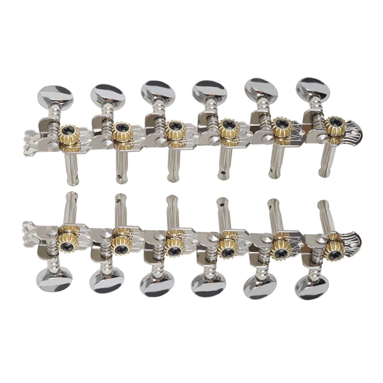 Guitar Tuning Pegs Chrome Plated 6L 6R String Tuner Button Guitar Accessory