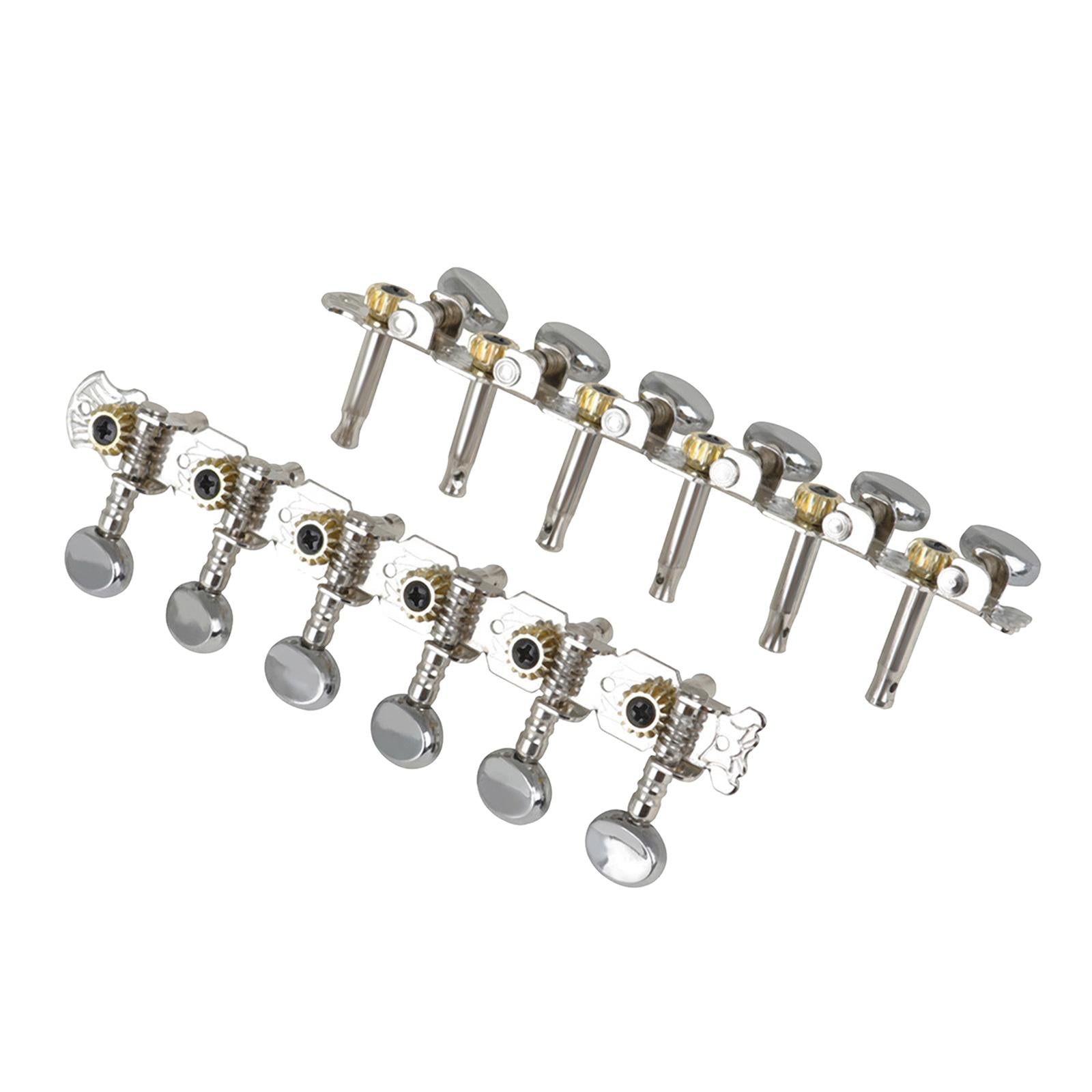 Guitar Tuning Pegs Chrome Plated 6L 6R String Tuner Button Guitar Accessory