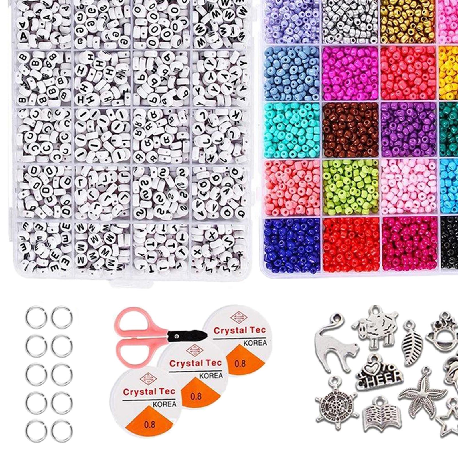 Glass Seed Bead Box Kit Spacer Beads Necklace Earrings Jewelry Making Supply