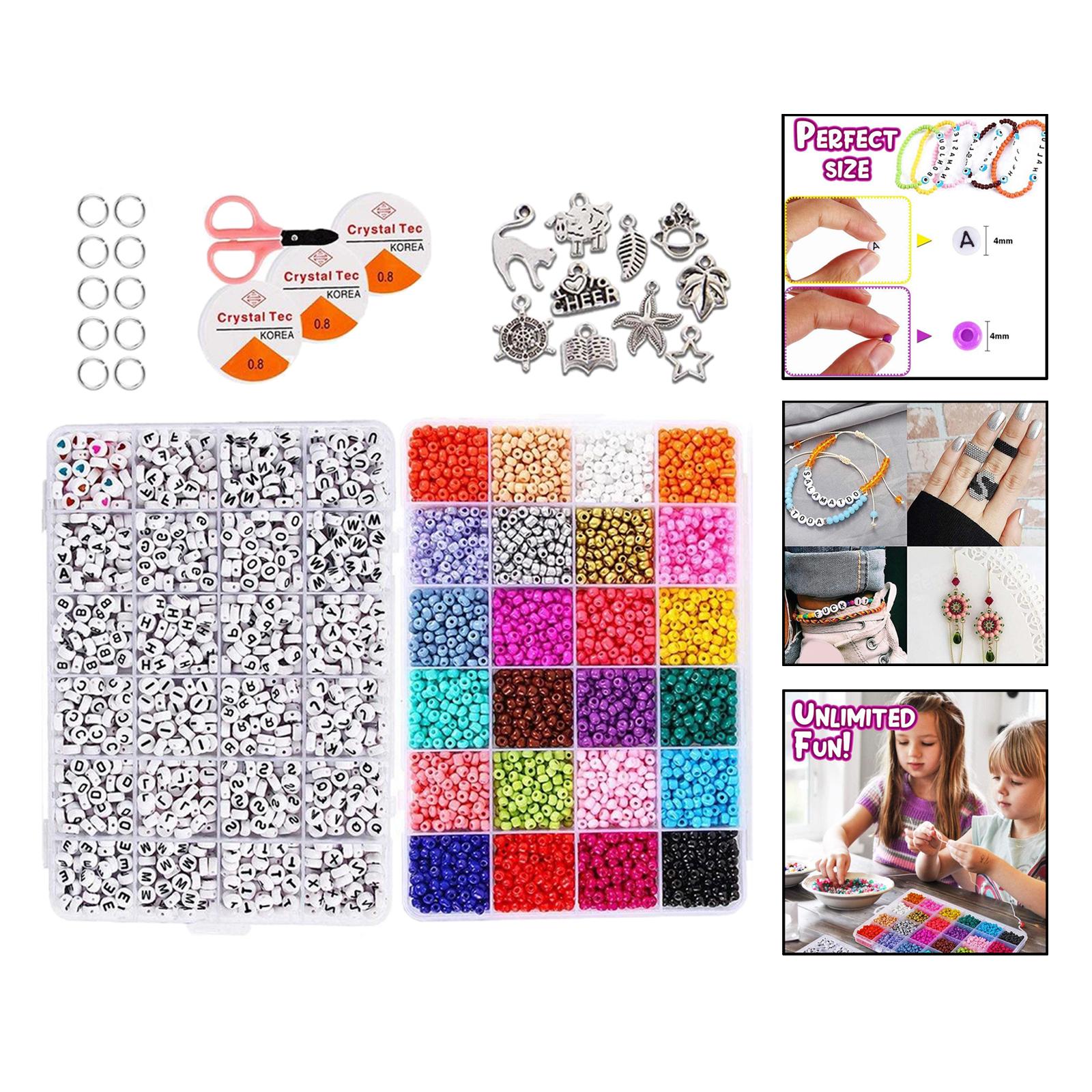 Glass Seed Bead Box Kit Spacer Beads Necklace Earrings Jewelry Making Supply