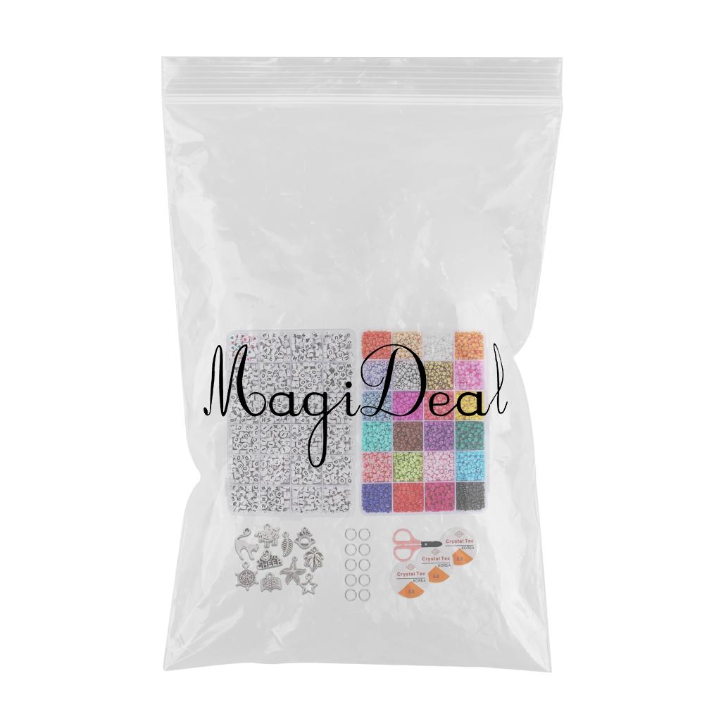 Glass Seed Bead Box Kit Spacer Beads Necklace Earrings Jewelry Making Supply