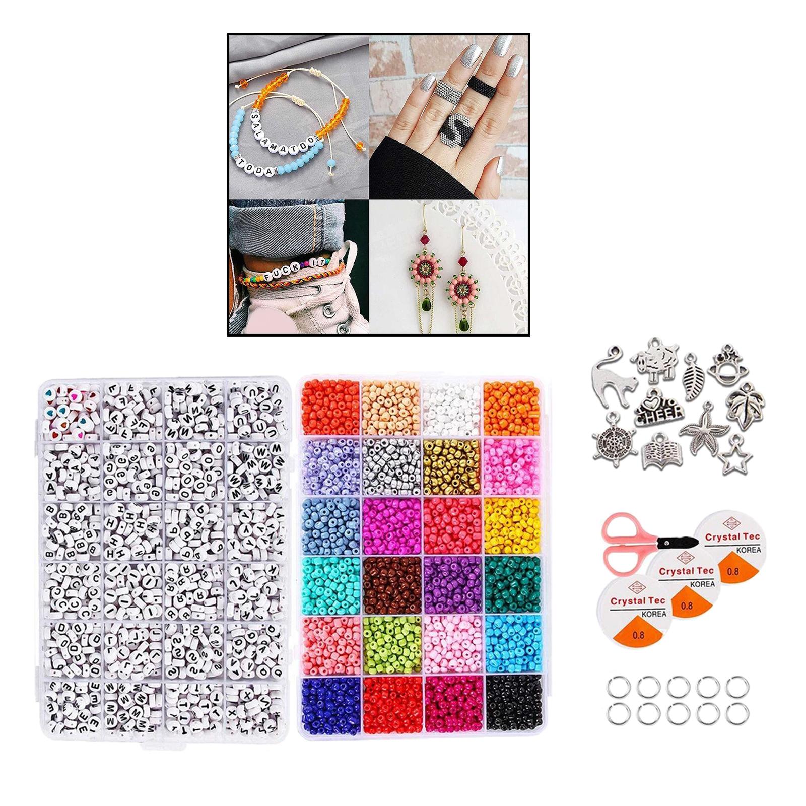 Glass Seed Bead Box Kit Spacer Beads Necklace Earrings Jewelry Making Supply