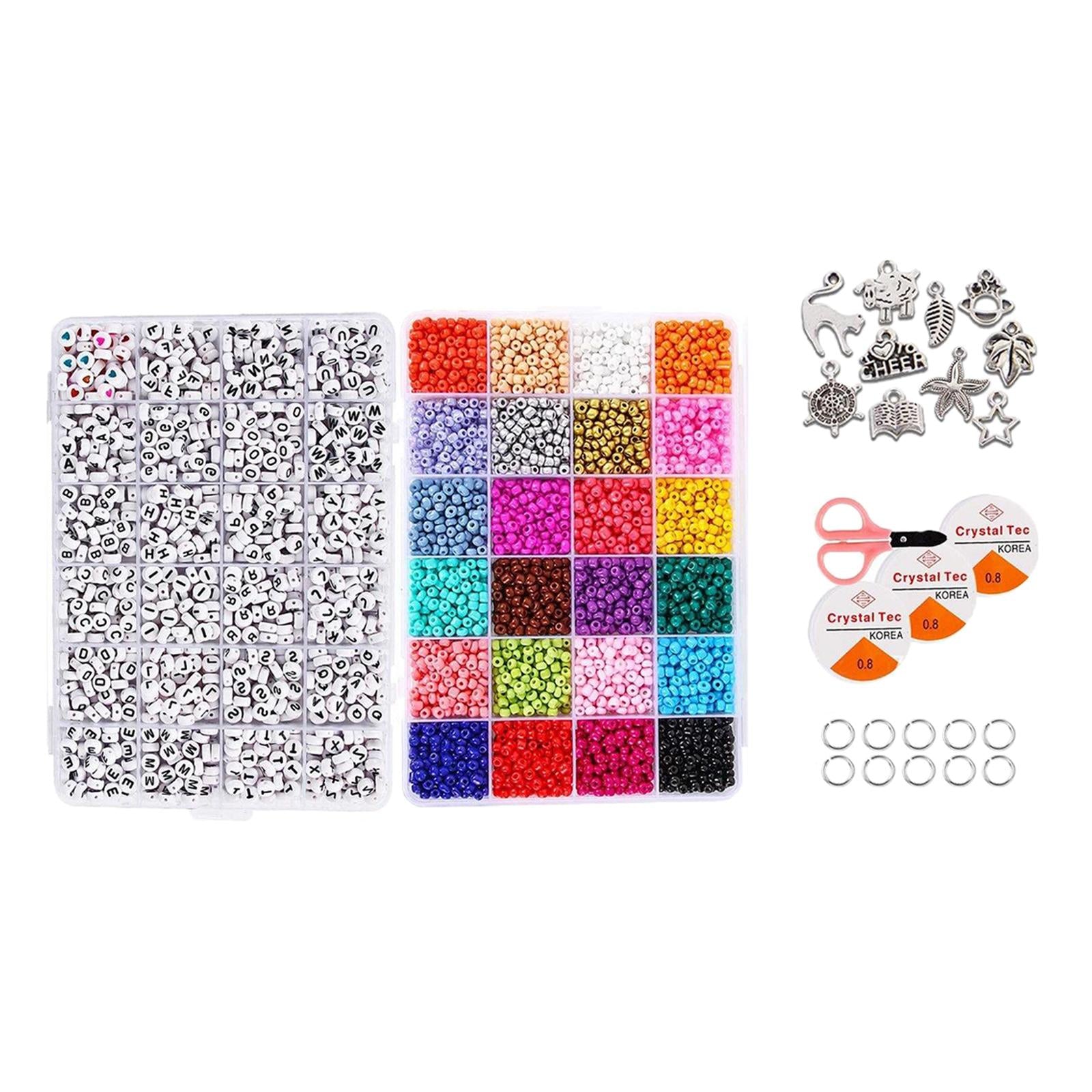 Glass Seed Bead Box Kit Spacer Beads Necklace Earrings Jewelry Making Supply