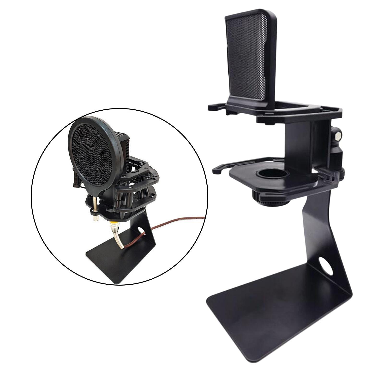 Microphone Shock Mount for 24mm Diameter Condenser Square Mic Black